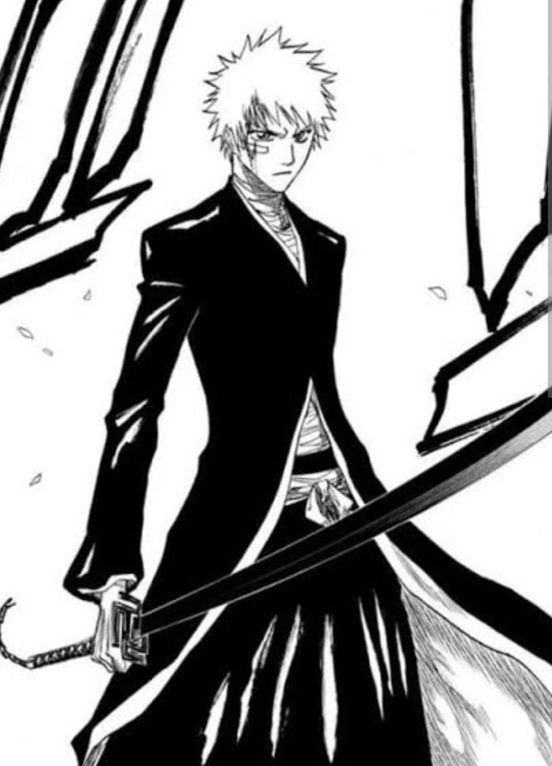 BLEACHを見たことある人だけでお願いします主人公黒崎一護の卍解天鎖斬月の姿は初期と消失編辺りのどちらが好きですか？衣装的に