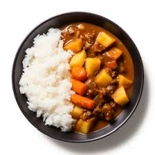 カレーライスを食べる時、カレールーは右側？左側？利き手も教えて下さい。