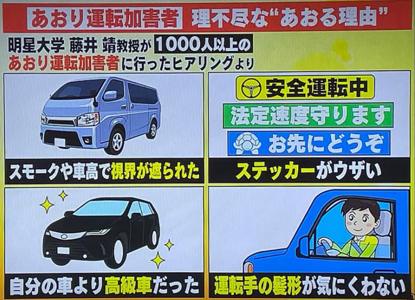 煽り運転の理由が小学生笑