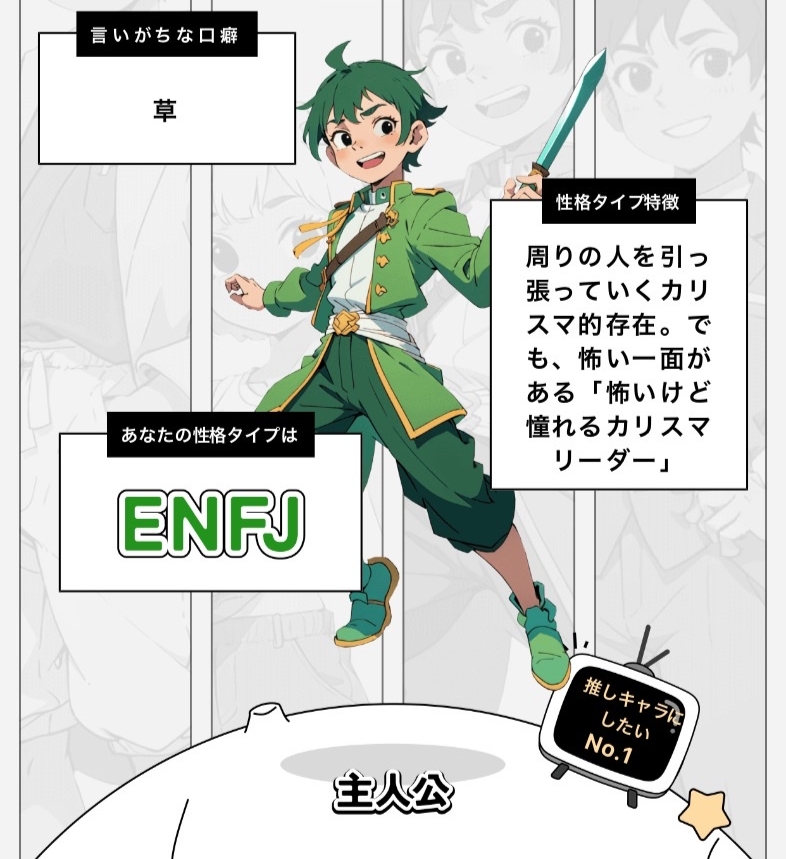 性格診断のキャラ、誰が好き？