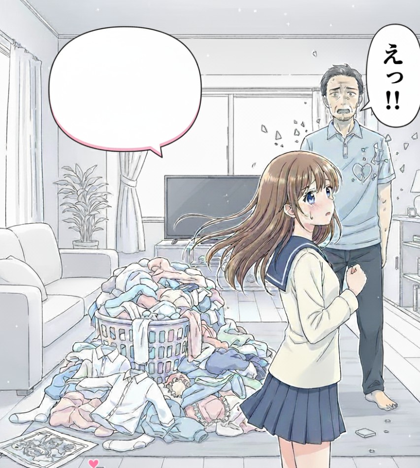 ​パパの洗濯物とは別にして！の　　　　　100倍傷ついた娘の一言とは？😢