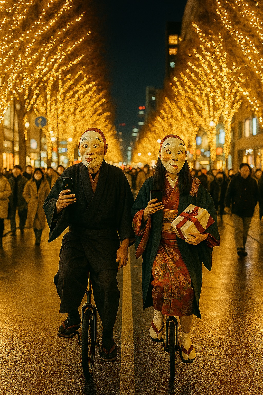 【お題】12月の街並み、イルミネーションが綺麗だなぁ〜・・・ん⁉︎ 何だ？