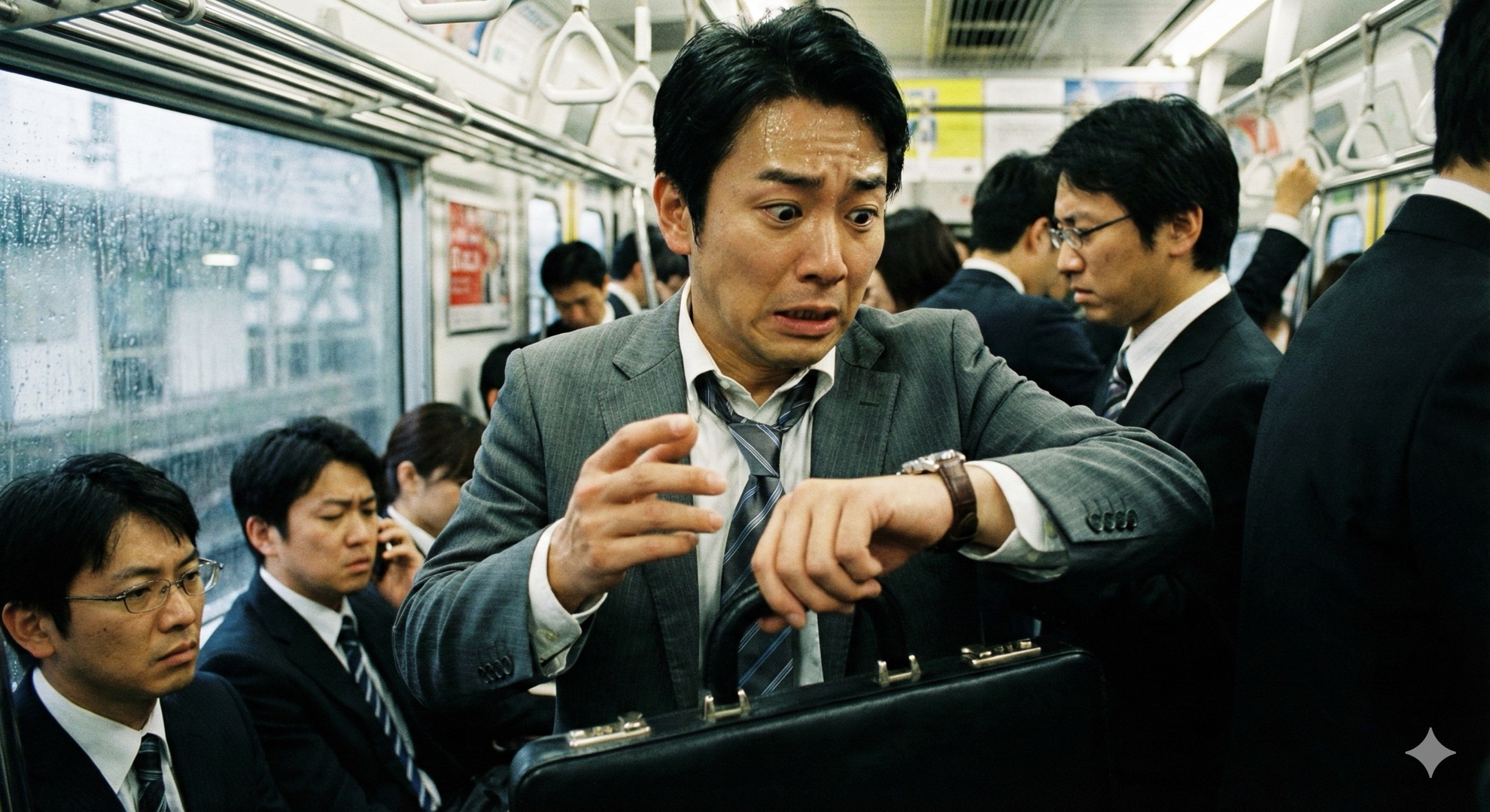 画像で見た通りサラリーマン一体なに焦ってる！？