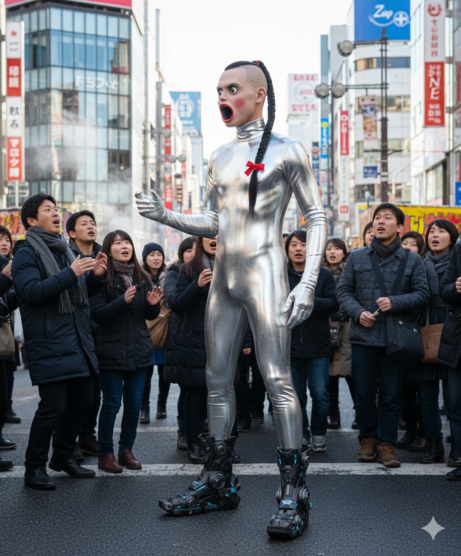 【お題】突然現れたAIサイボーグは、何を訴えに来たのかな？
ちなみに、このAIサイボーグは、自らを日本製と語っているよ‼︎