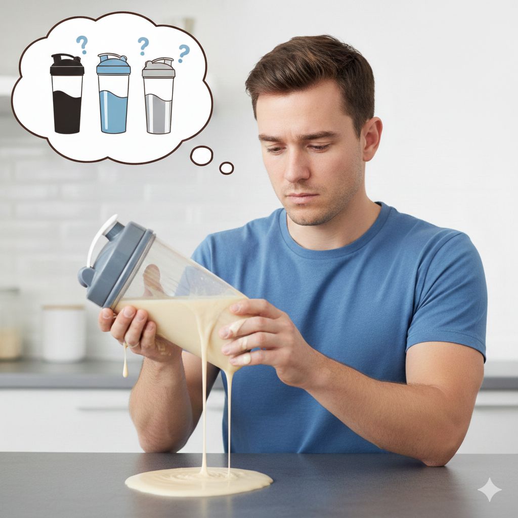 プロテイン シェイカー/ボトル何使ってますか。ちゃんと閉まってなくて痛い思いしたことあります💦いいのないかな