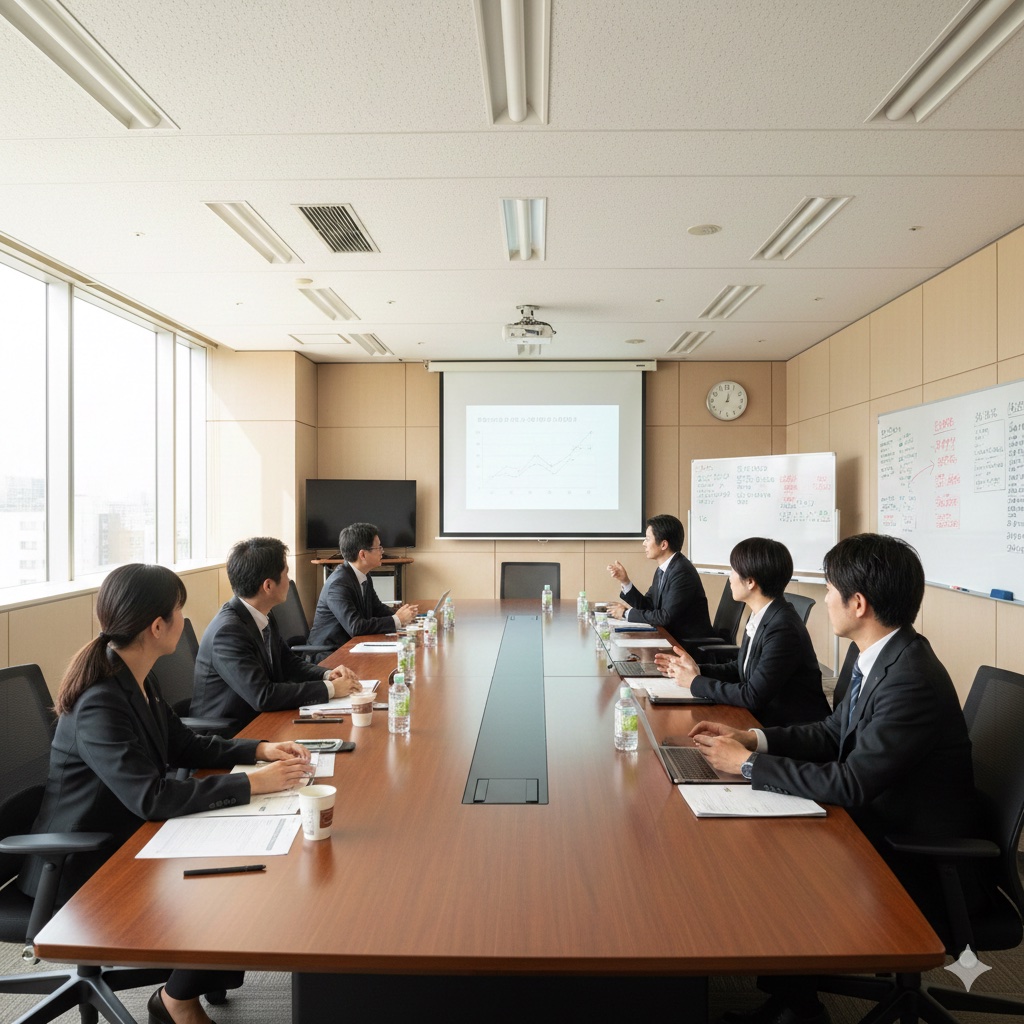 重役会議室！かなり緊迫した雰囲気ですが、とある重役の行動が場を盛り上がりました！その行動とは！？