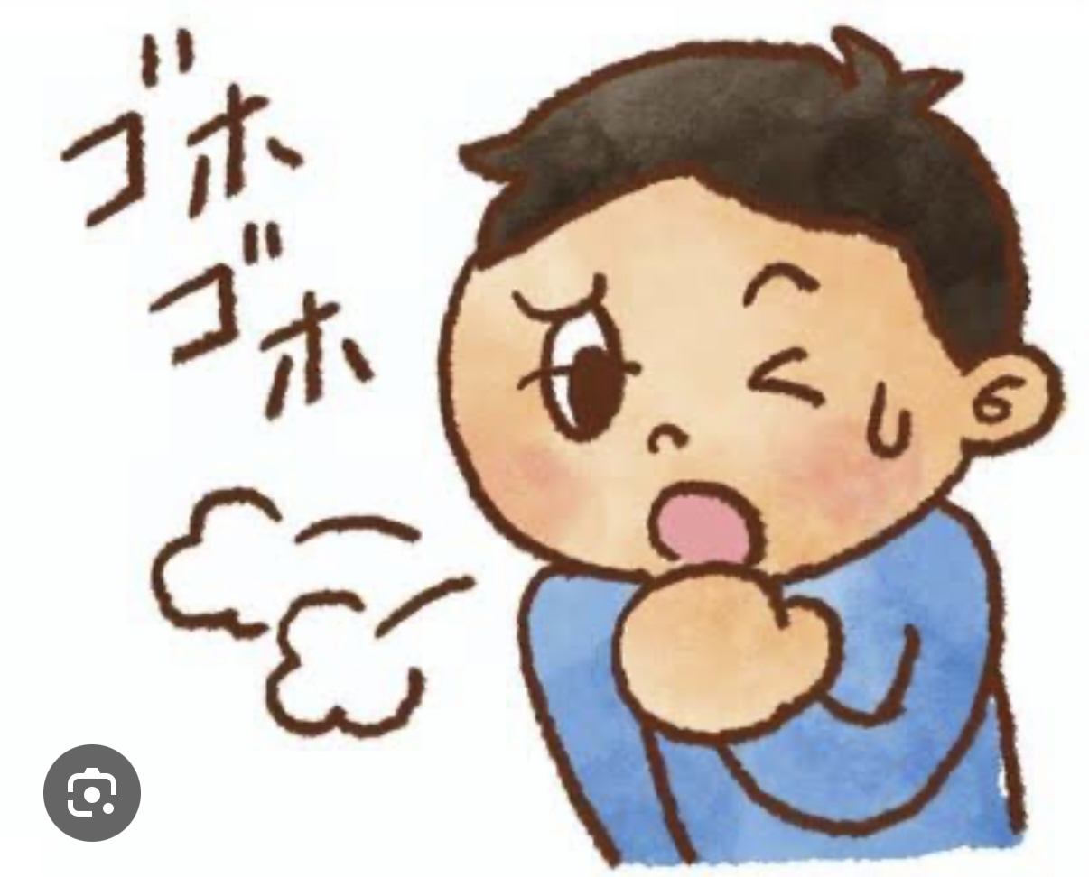 たまに、咳が長く続きます。