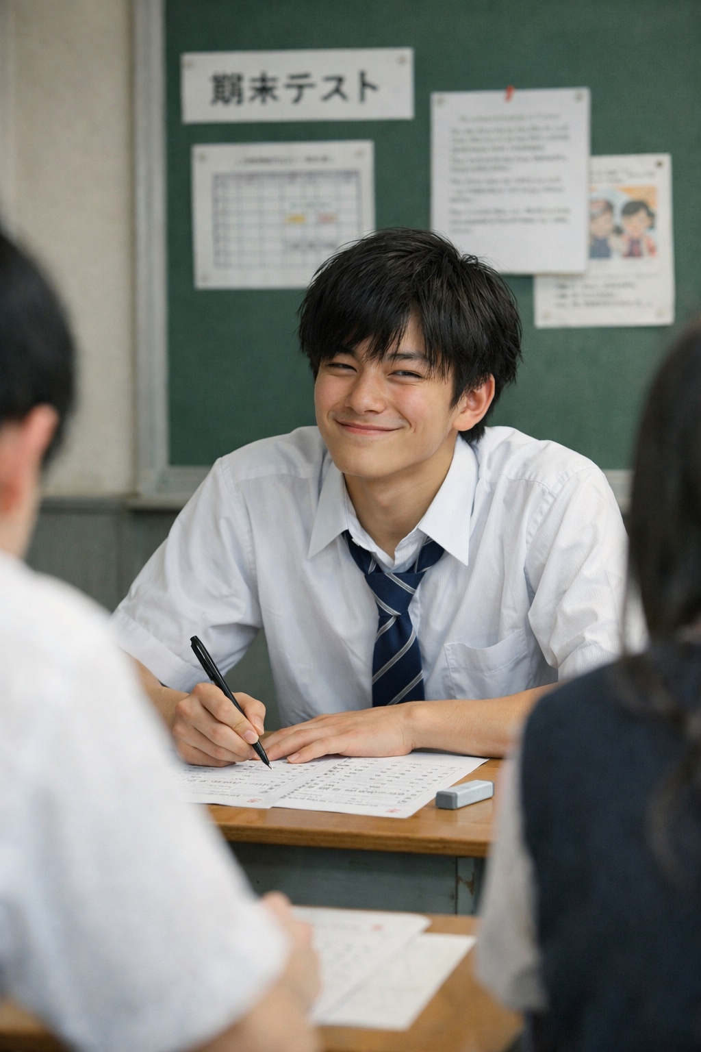 テスト中に何でニヤケてるの？