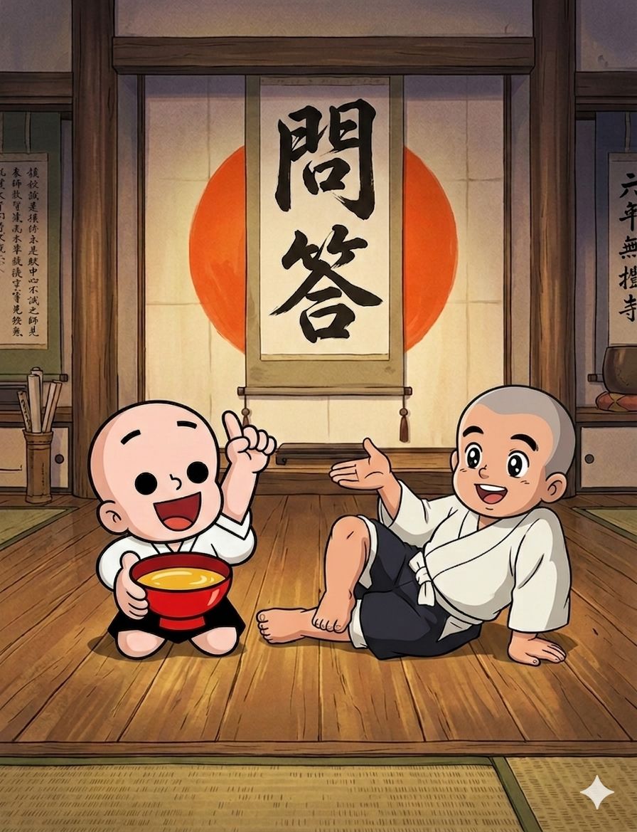この2人のお坊さんは、何の話ししてる？