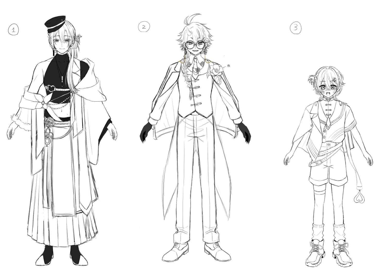 学校の授業(live2D)で作るキャラをどれにしようか迷ってるんだけど、この3人の中で皆はどれが好み？私は圧倒的に②