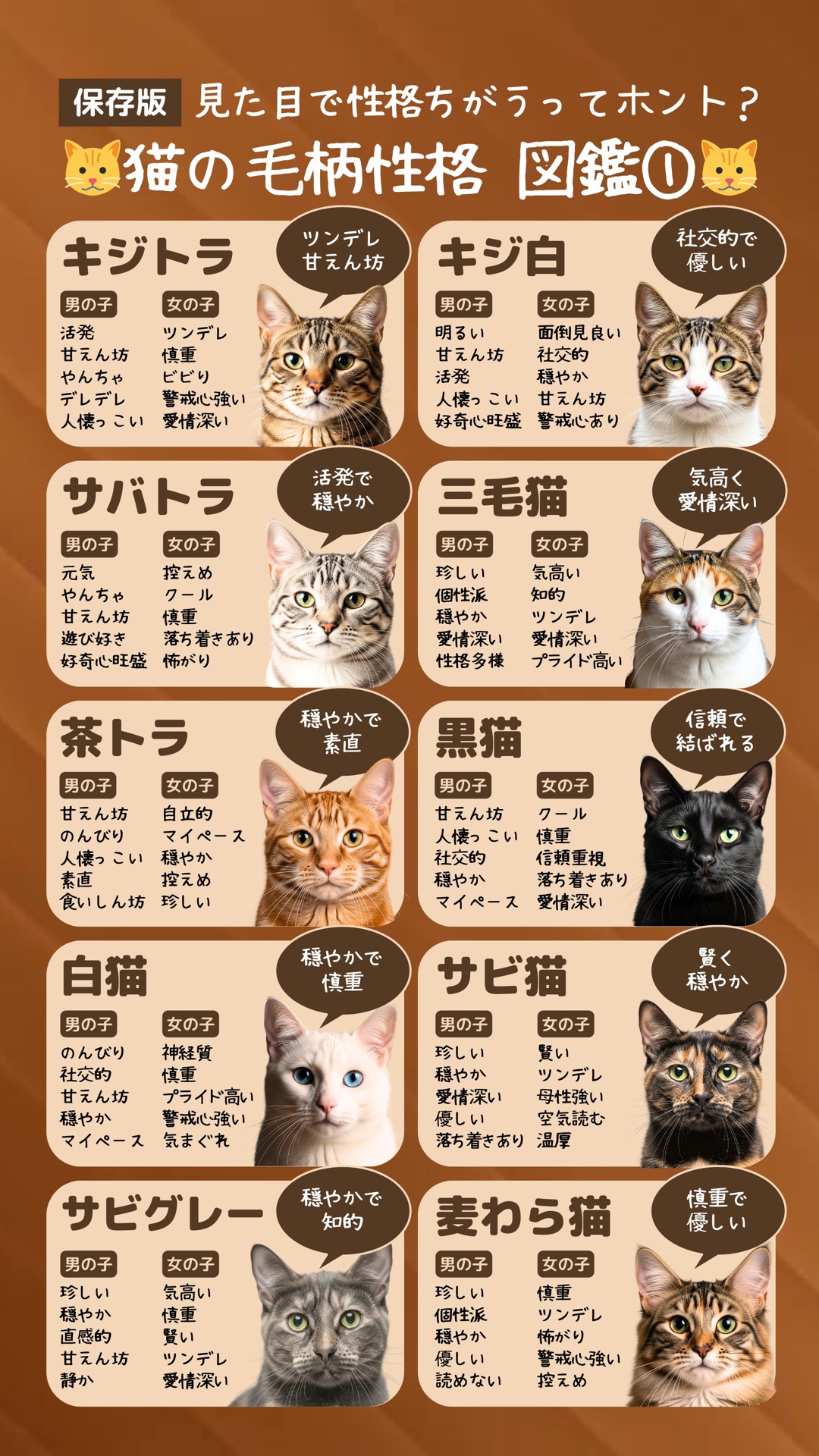毛色♂♀性格診断