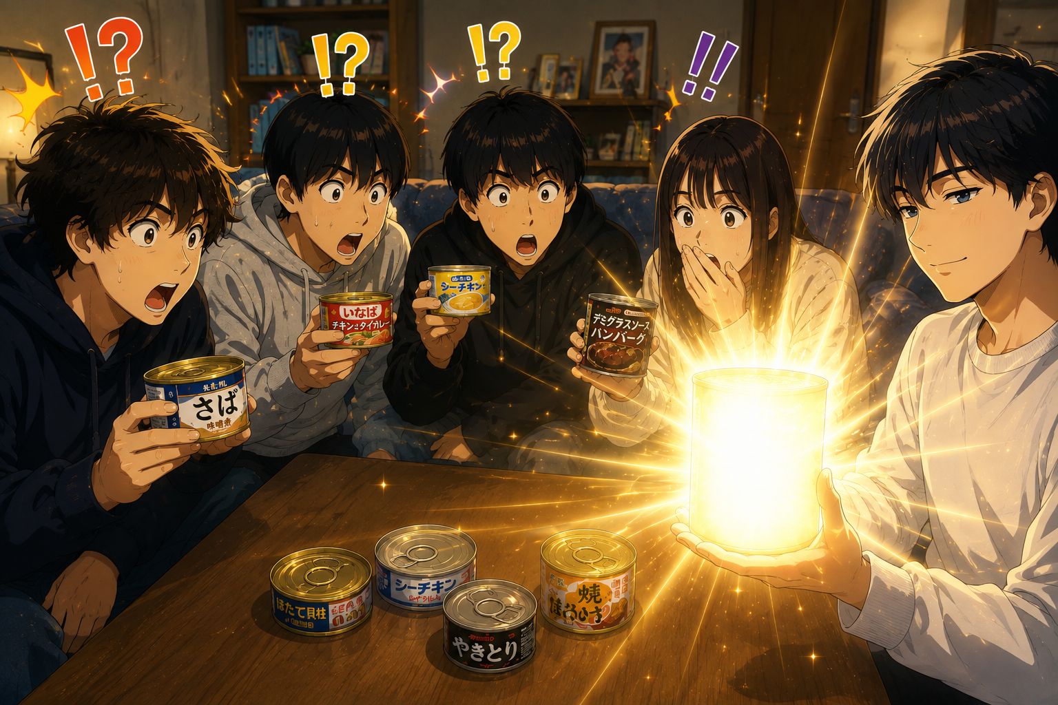 缶詰パーティーを開催、1人の男の持って来た缶詰に皆はびっくり!持参した物は