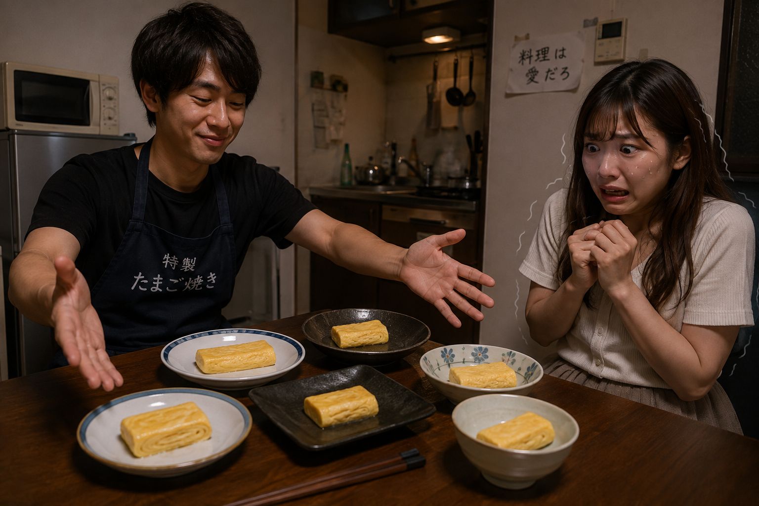 彼氏が彼女に晩ご飯作ったらどの皿も卵焼きだらけ…彼女はこの後どうした