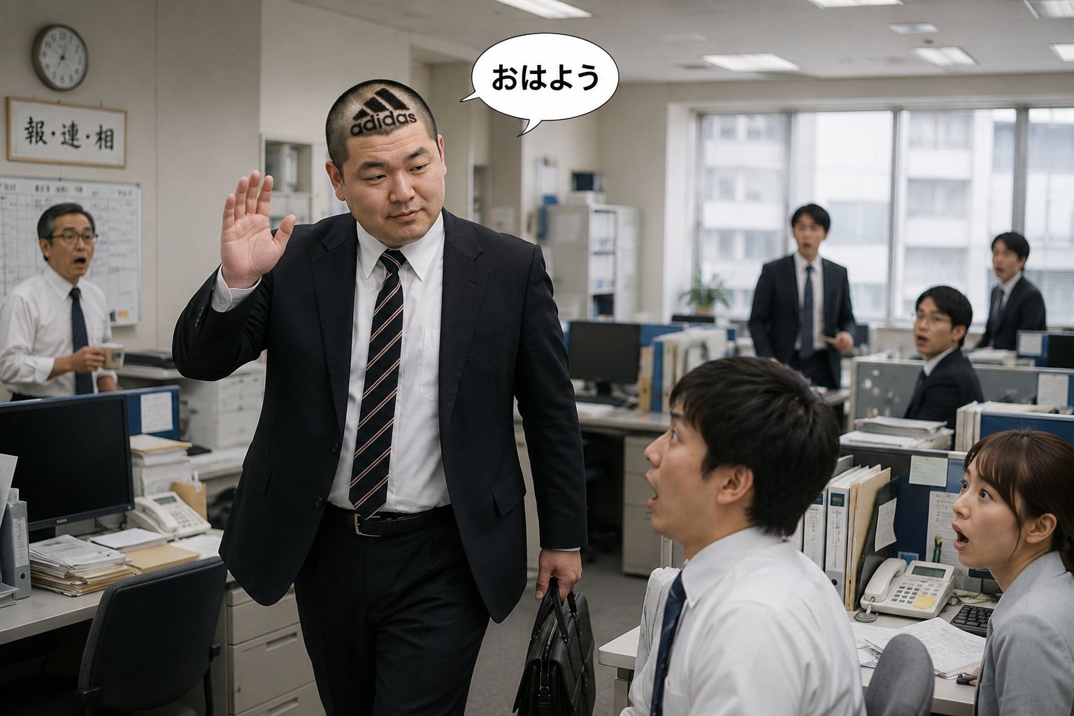 普段真面目な上司が髪型をアディダスにした理由は