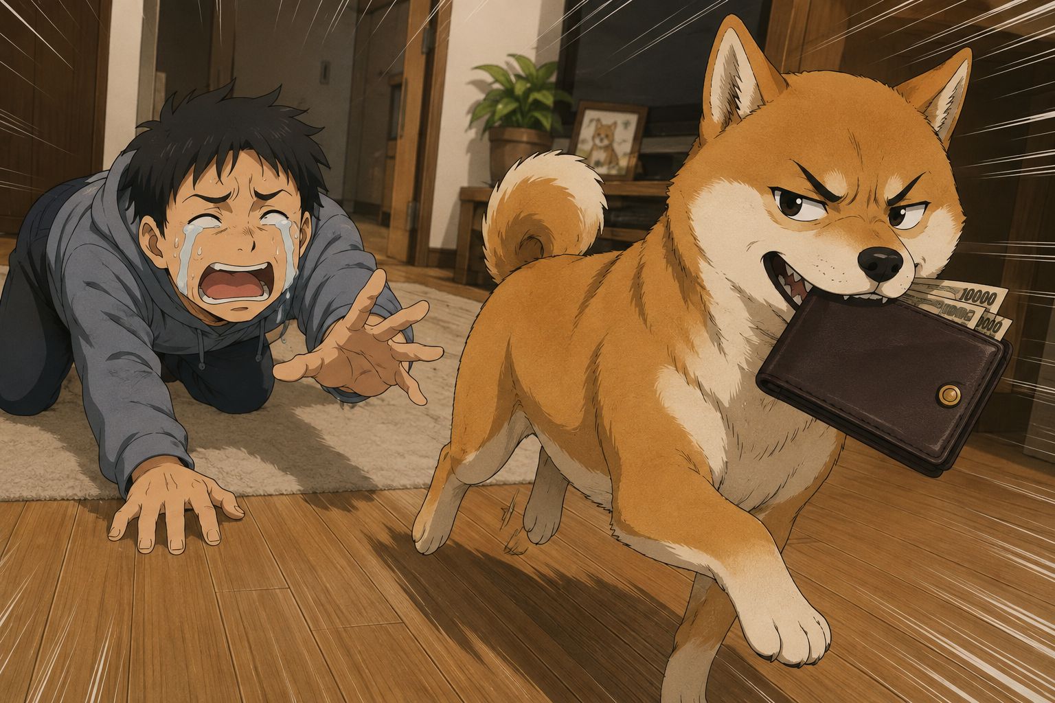 柴犬に奪い取られた財布を取り返す方法