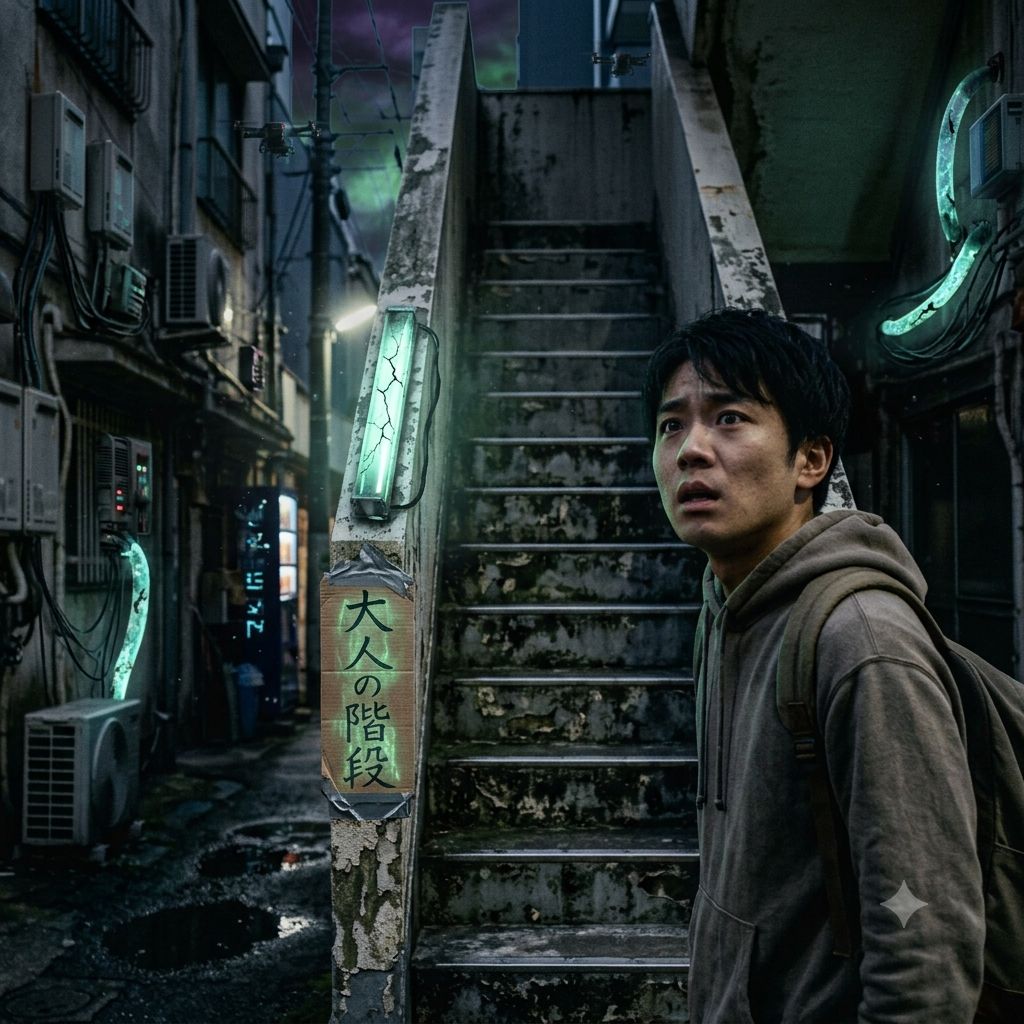 人生は甘くない？街の陰に『大人の階段』がありました。あなたは一言「〇〇だ！」何と言った？
