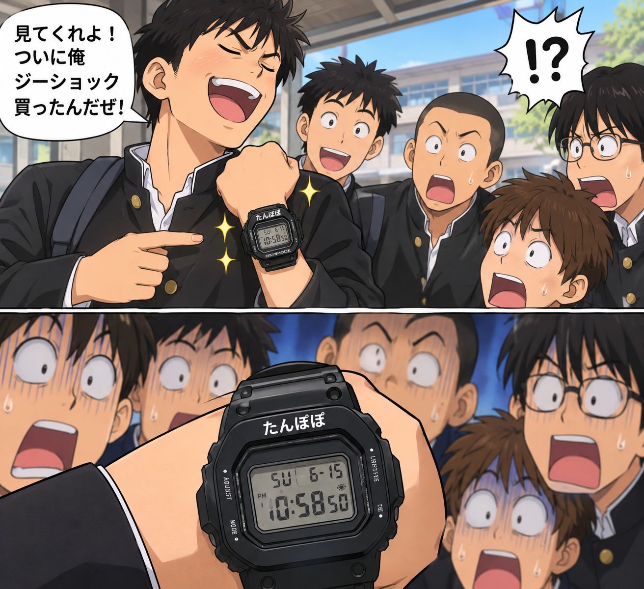 G-SHOCKの自慢、だけどよく見ればたんぽぽと書かれたロゴ!仲間が言った一言