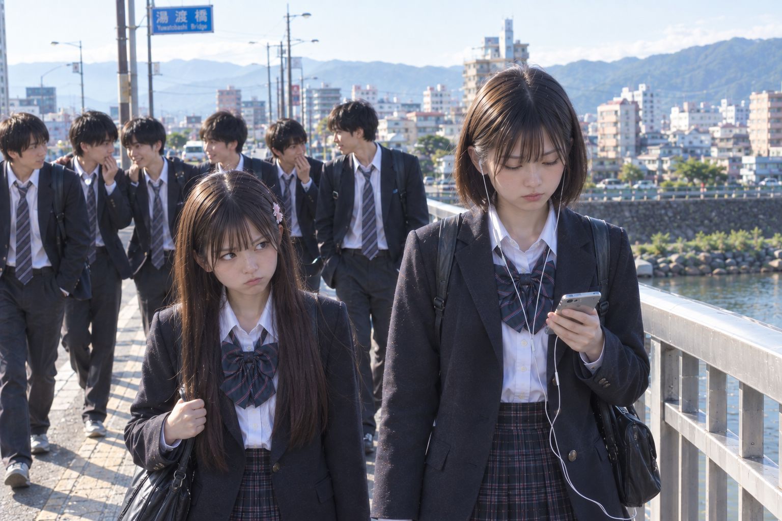 【大喜利】画像で、後ろの男子グループがコソコソ話してて聞かれてる内容とは?