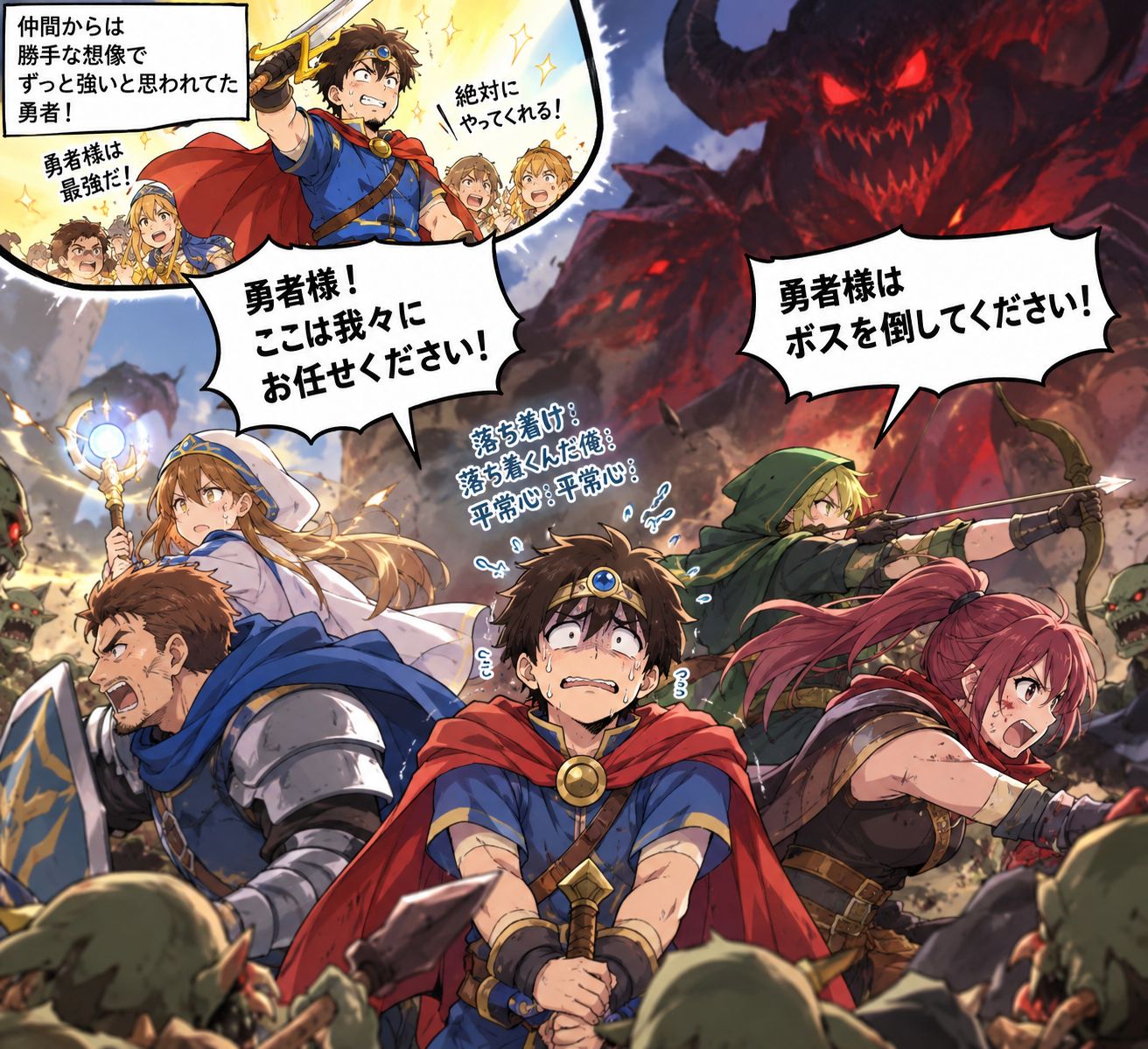勝手に強いと思われ戦闘に巻き込まれた勇者様！なんとか誤魔化す言葉
