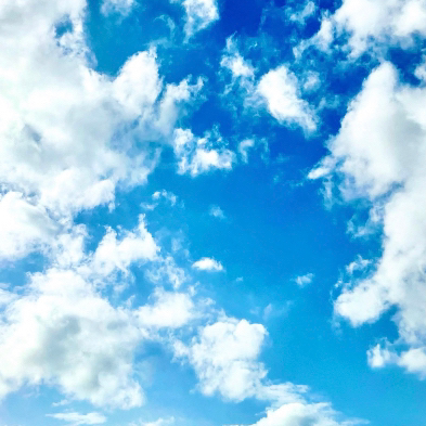 午後に高く太陽が昇った空