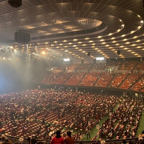 会場ついてから