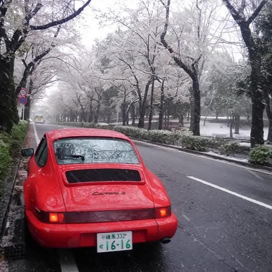 ④5年前、雪が降る中撮影