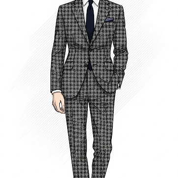 千鳥柄の体にぴったりしたスーツ