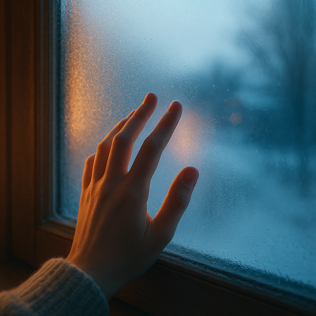 ❄️ 窓ガラスに触れたらひんやり