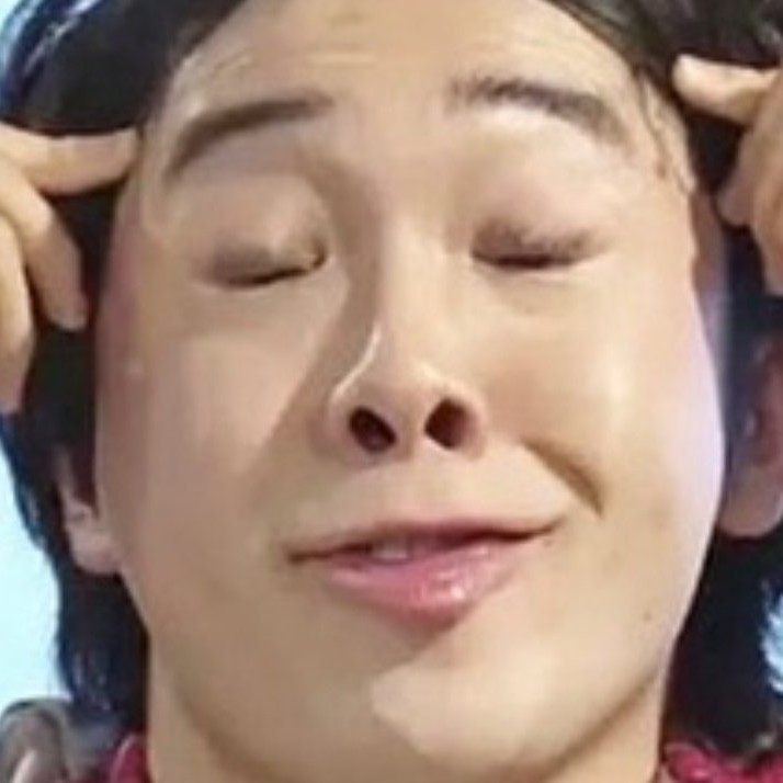 目を瞑ってのしゃくれ