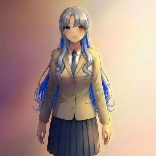 インナーカラーのみ青