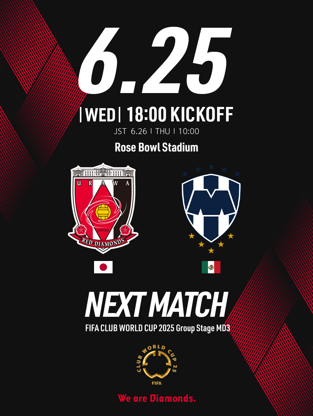 6/26 AM10:00 VSモンテレイ🇲🇽戦 全力応援！