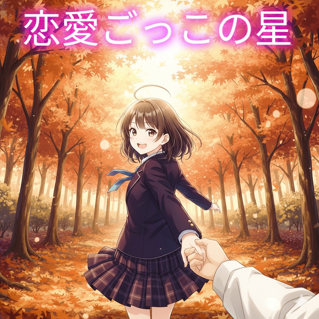 秋の恋愛AI画像