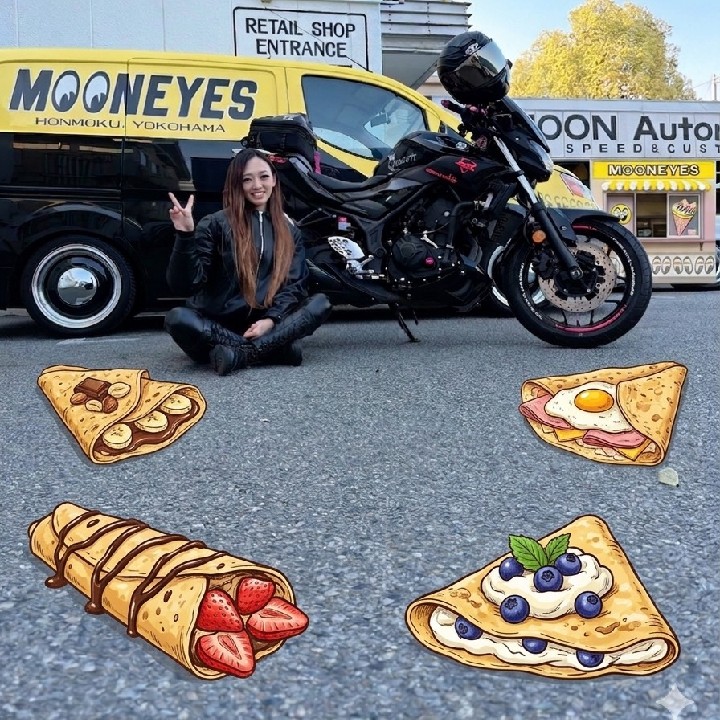 バイクオフ会🏍️in クレープカフェ☕️🍨