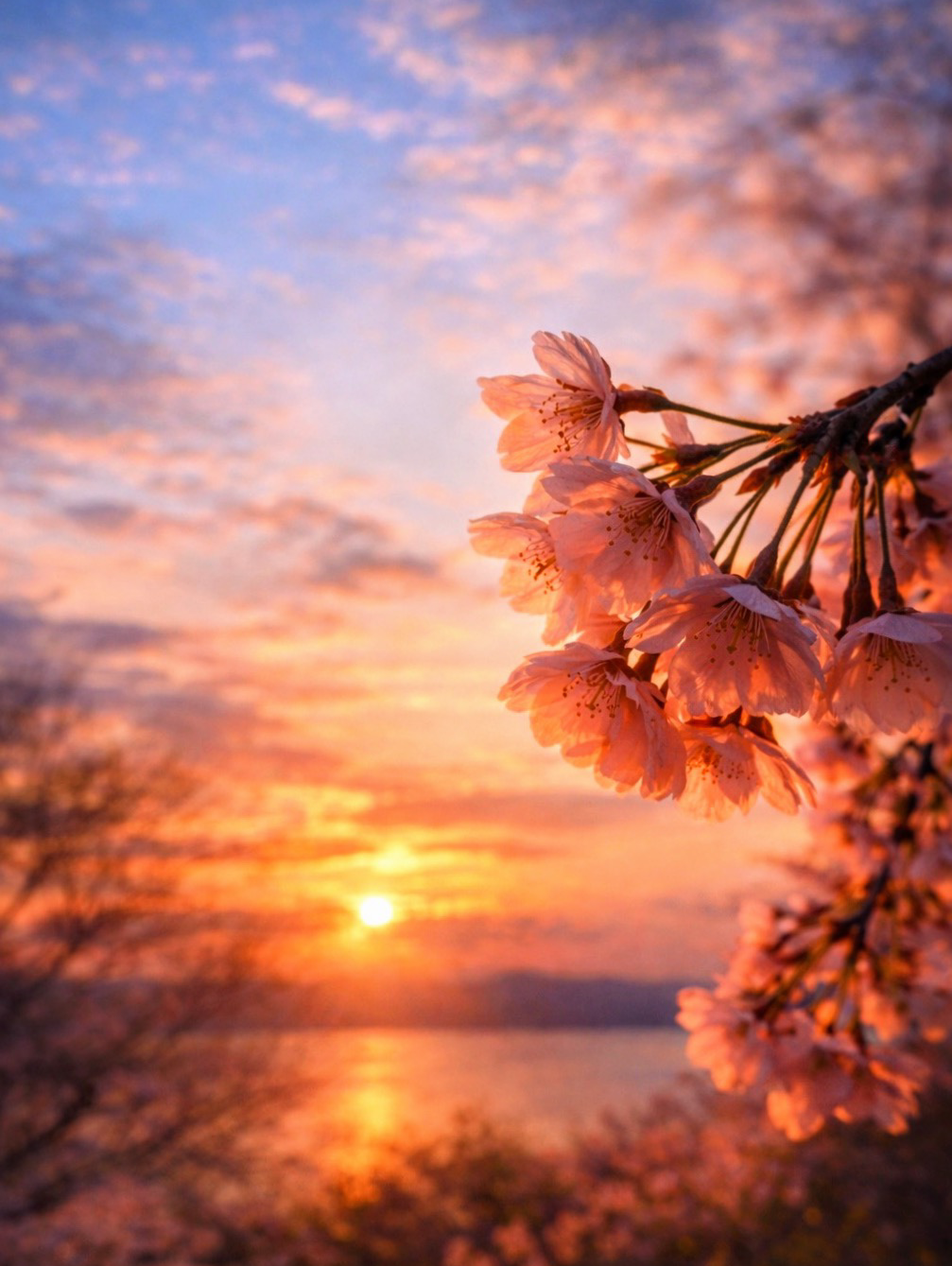 「蒼から橙へ」 ― 水彩の空、四月の黄昏 ―  