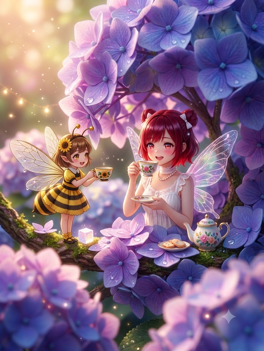 紫陽花をテーマにして画像生成