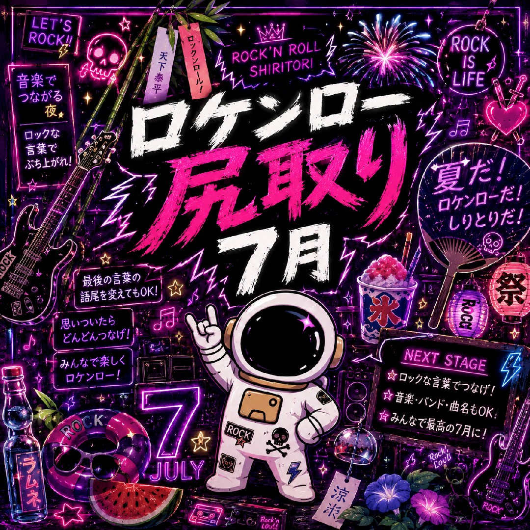 ロケンロー尻取り7月