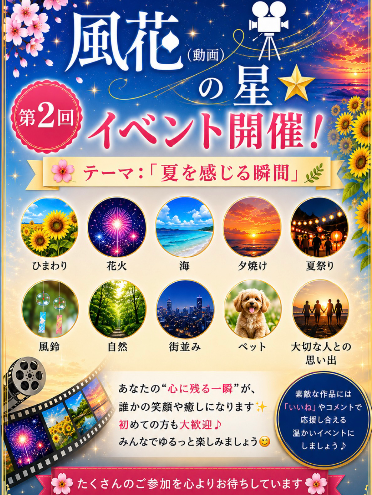 🌸風花（動画）の星⭐第2回夏を感じる瞬間🌈
