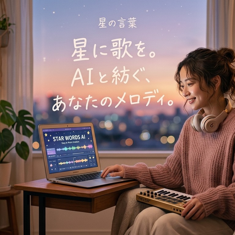 簡単AI音楽制作の星