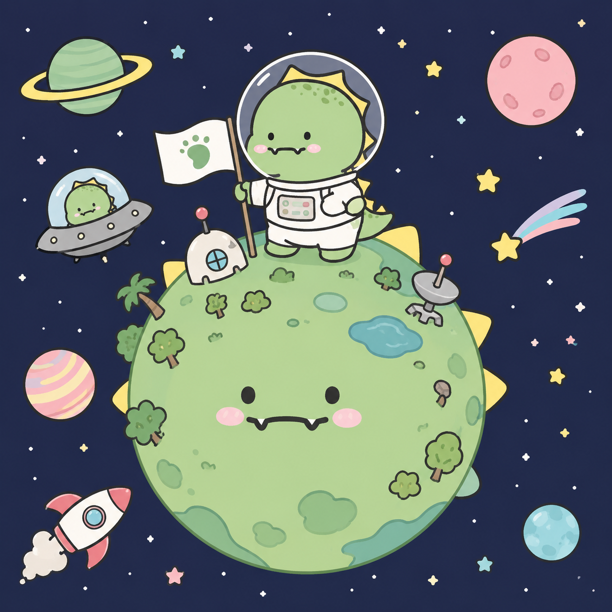 照れ恐竜ちゃんの星